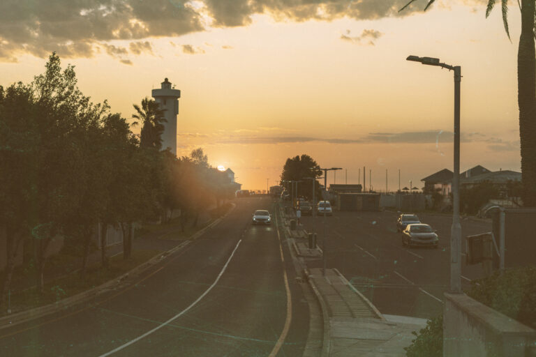 Peaceful road leading from Gurugram towards Mandi Gwal Pahari at sunset