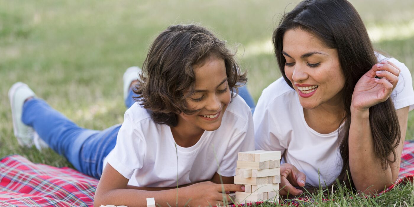 Mother and daughter enjoying quality time in a green park in Sector 70A Gurgaon